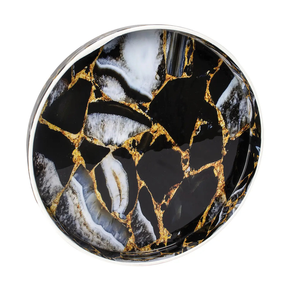 Decorative Tray Cosmos Equinox Pattern Resin Inlay Collection in 12x12