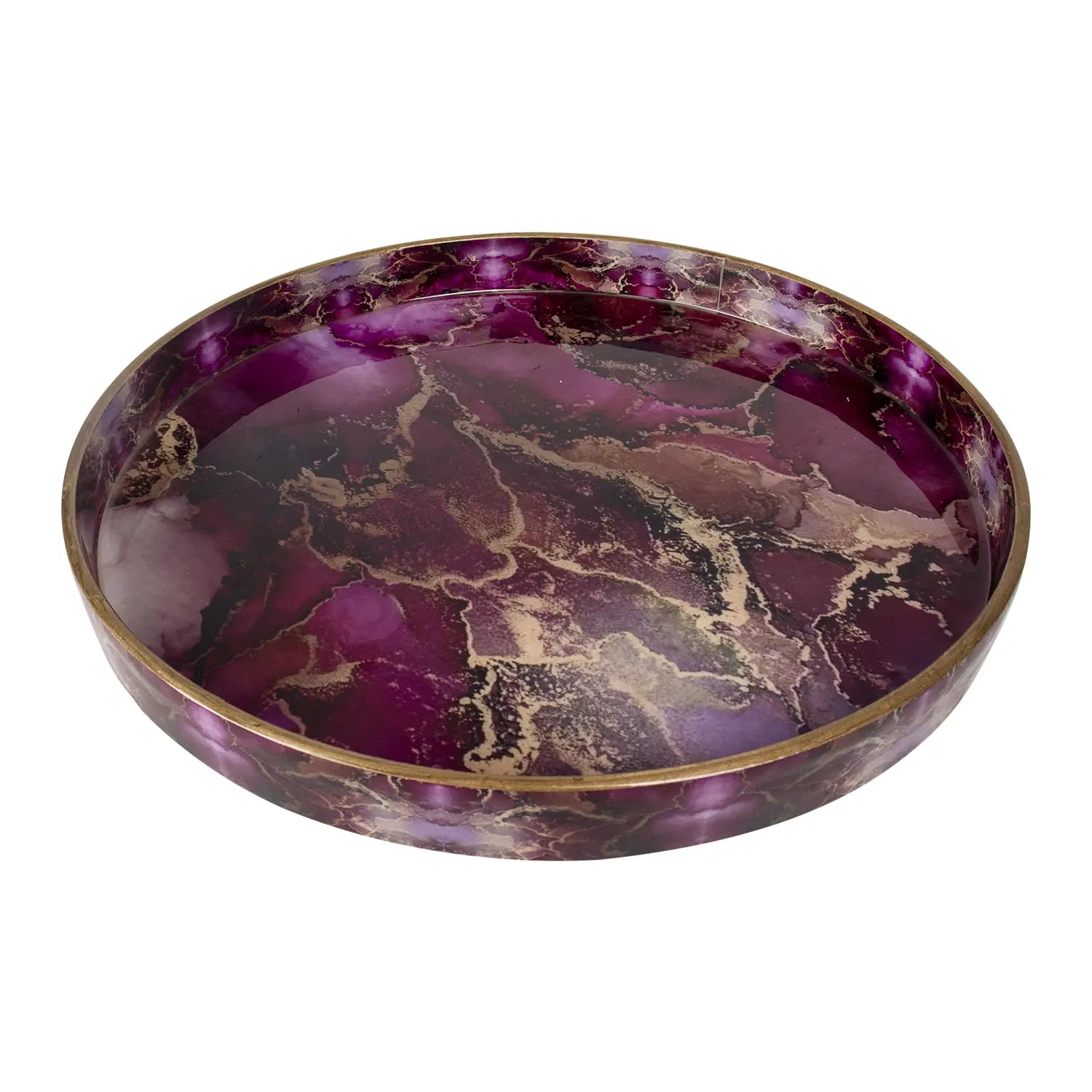 Decorative Tray Cosmos Nebula Pattern Resin Inlay Collection in 12x12