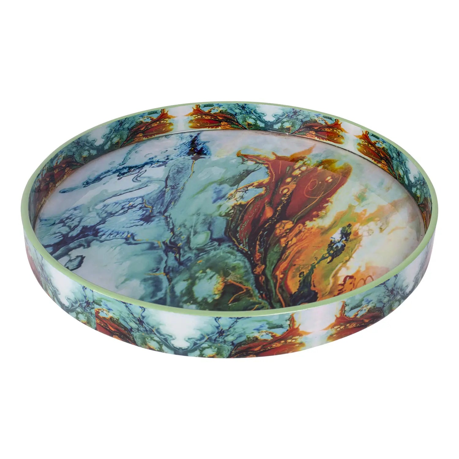 Decorative Tray Cosmos Spectrum Pattern Resin Inlay Collection in 12x12