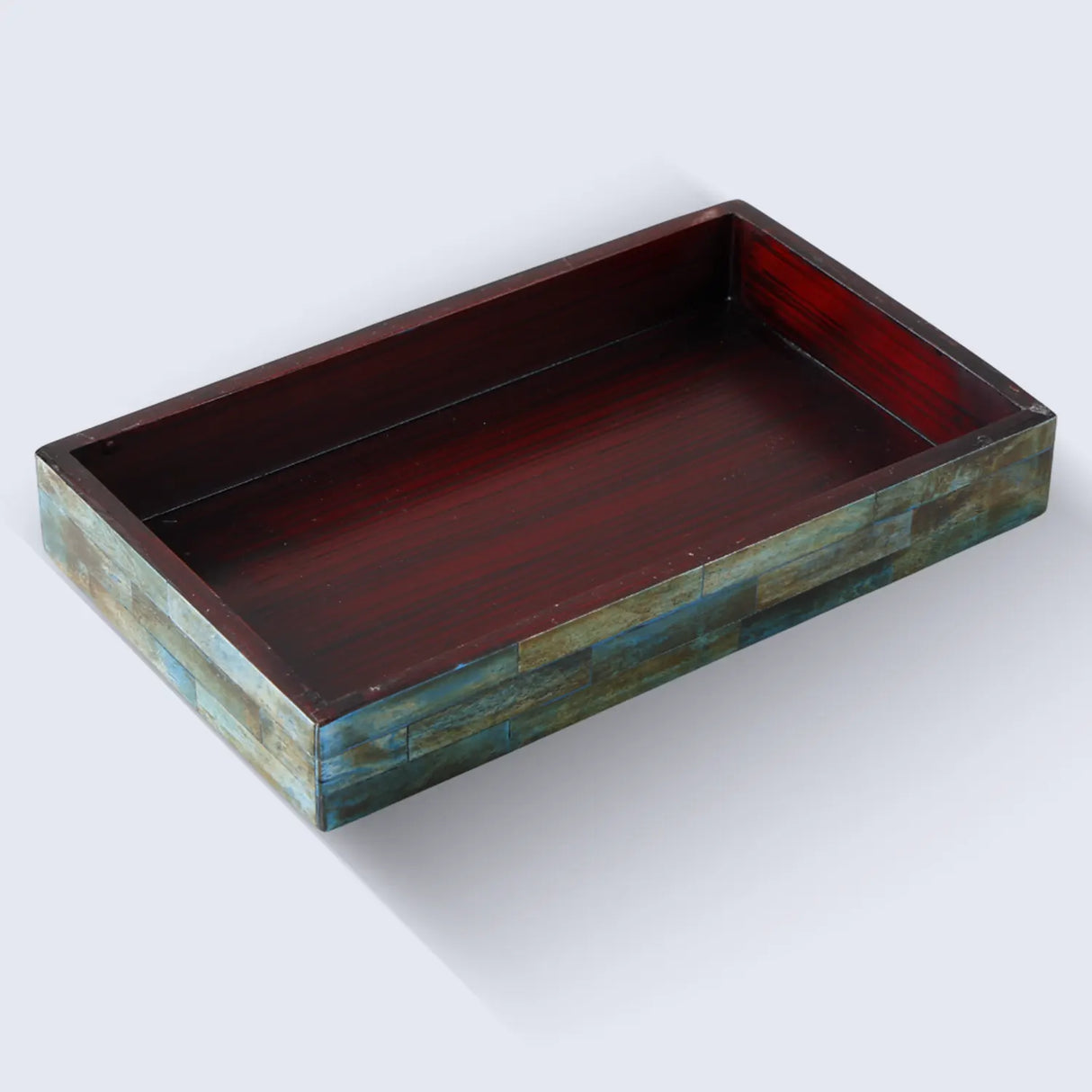 Vanity Tray Verdigris Pattern Bone Inlay Collection in 10x6