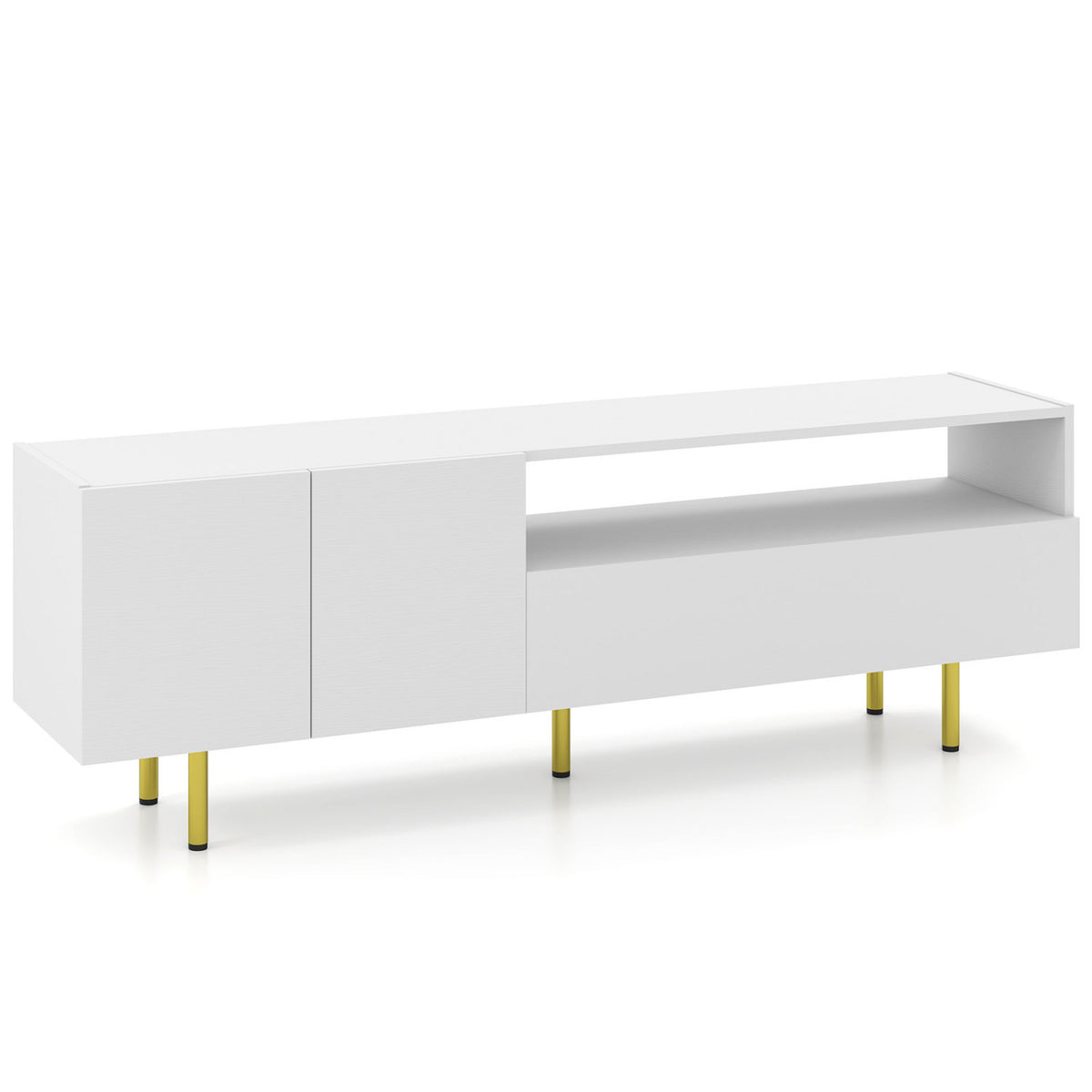 TV Stand for TVs up to 70" with Storage Cabinet and Raised Metal Legs