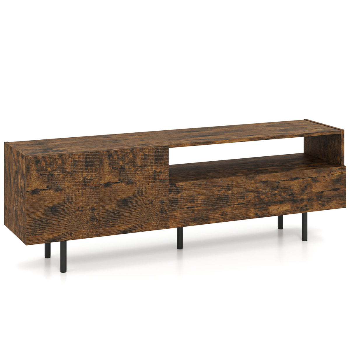 TV Stand for TVs up to 70" with Storage Cabinet and Raised Metal Legs