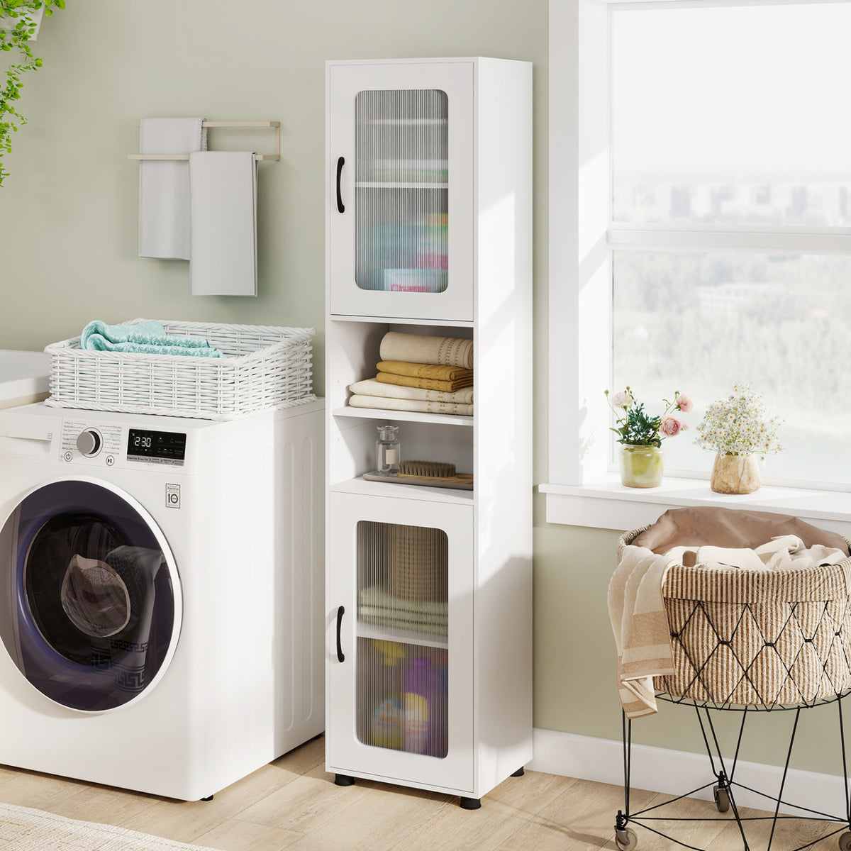 Tall Bathroom Storage Cabinet 67 Inches Freestanding Storage Organizer