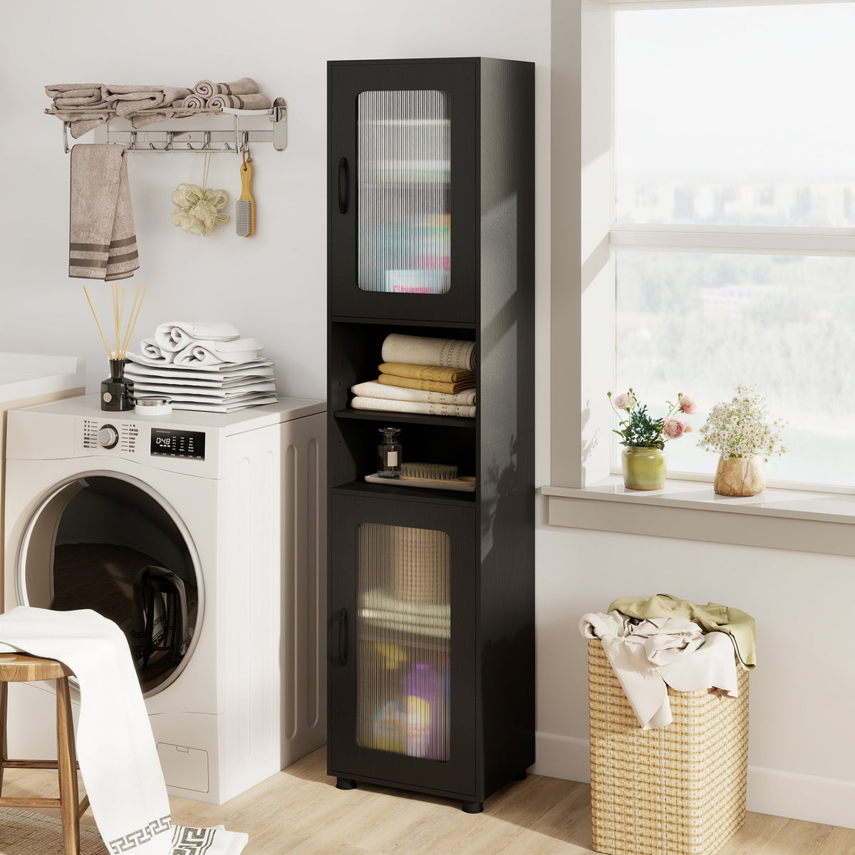 Tall Bathroom Storage Cabinet 67 Inches Freestanding Storage Organizer