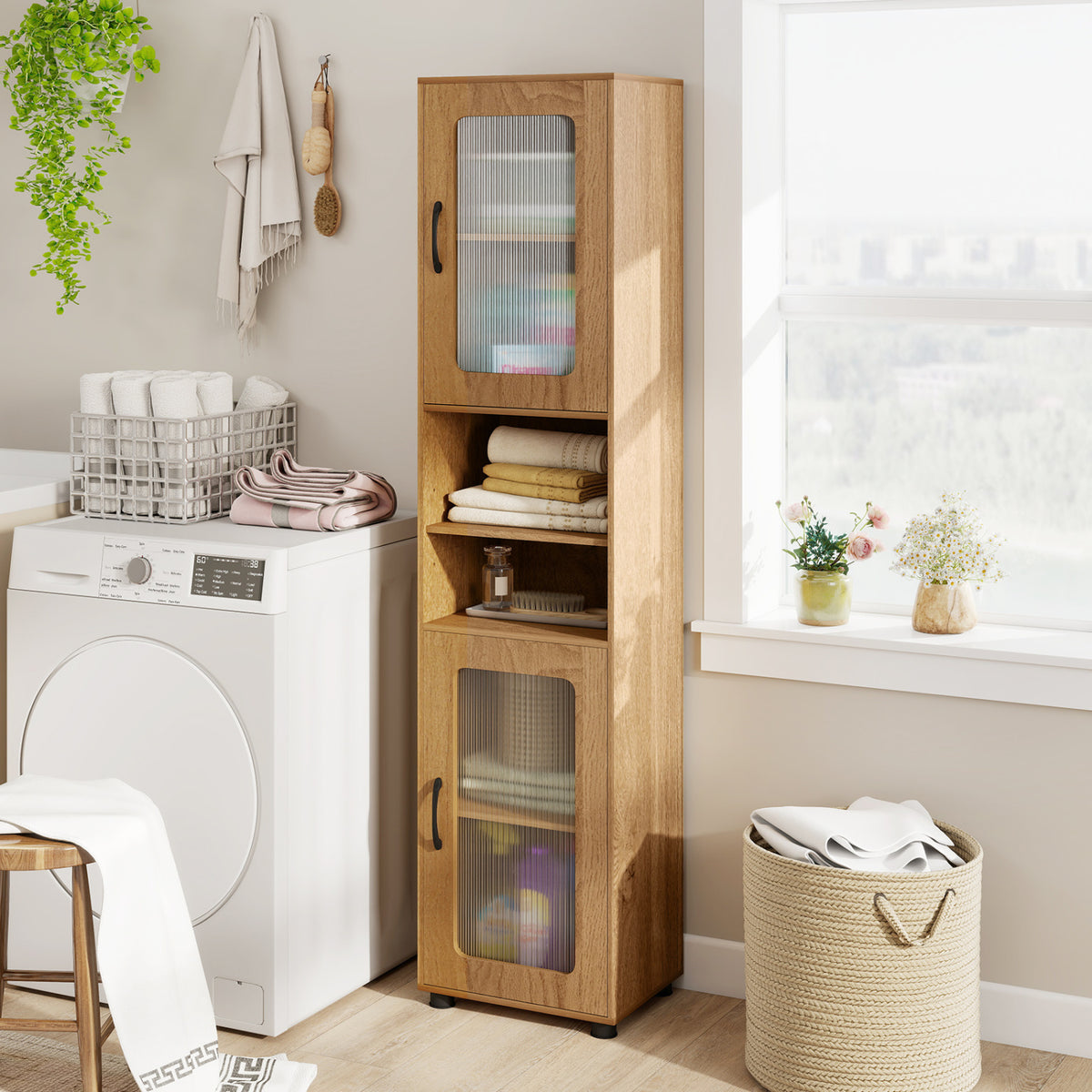 Tall Bathroom Storage Cabinet 67 Inches Freestanding Storage Organizer