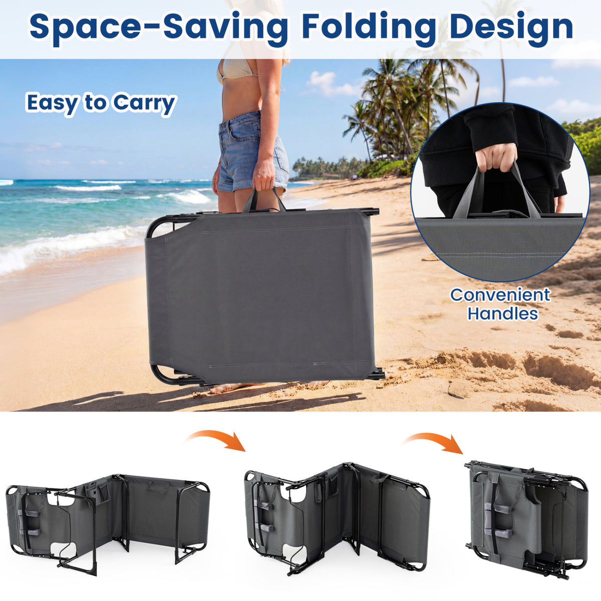 Tanning Chair with Face Arm Holes Folding Chair