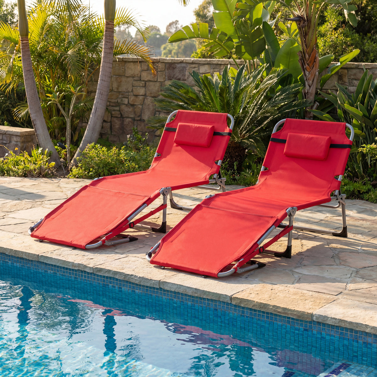 Tanning Chair with Face Arm Holes Portable Sunbathing Chair