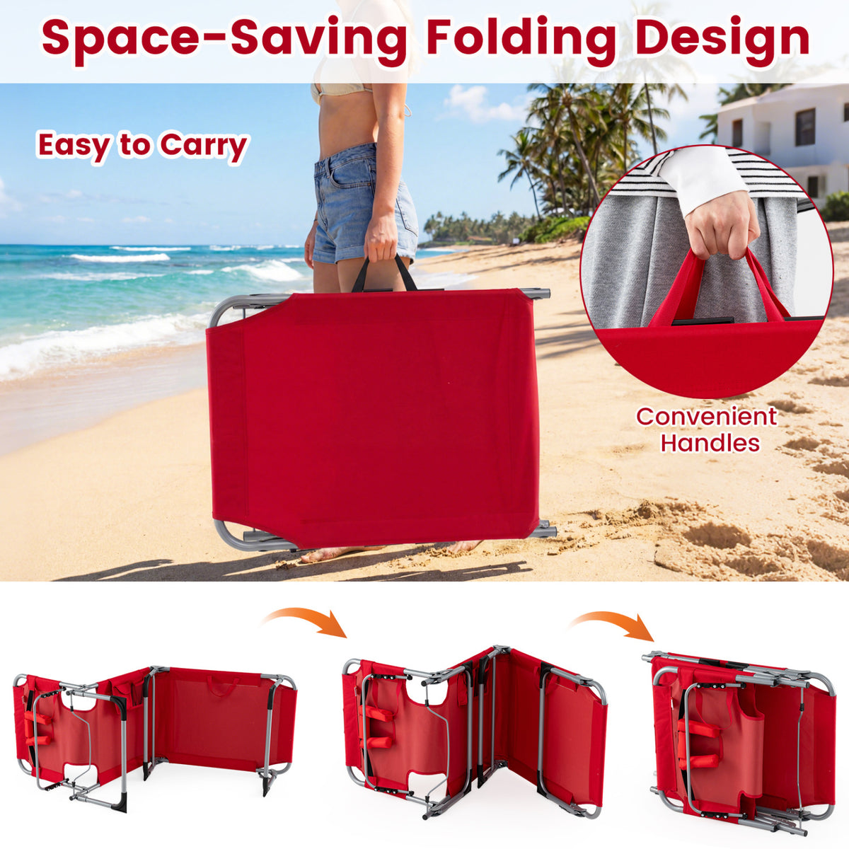 Tanning Chair with Face Arm Holes Folding Chair