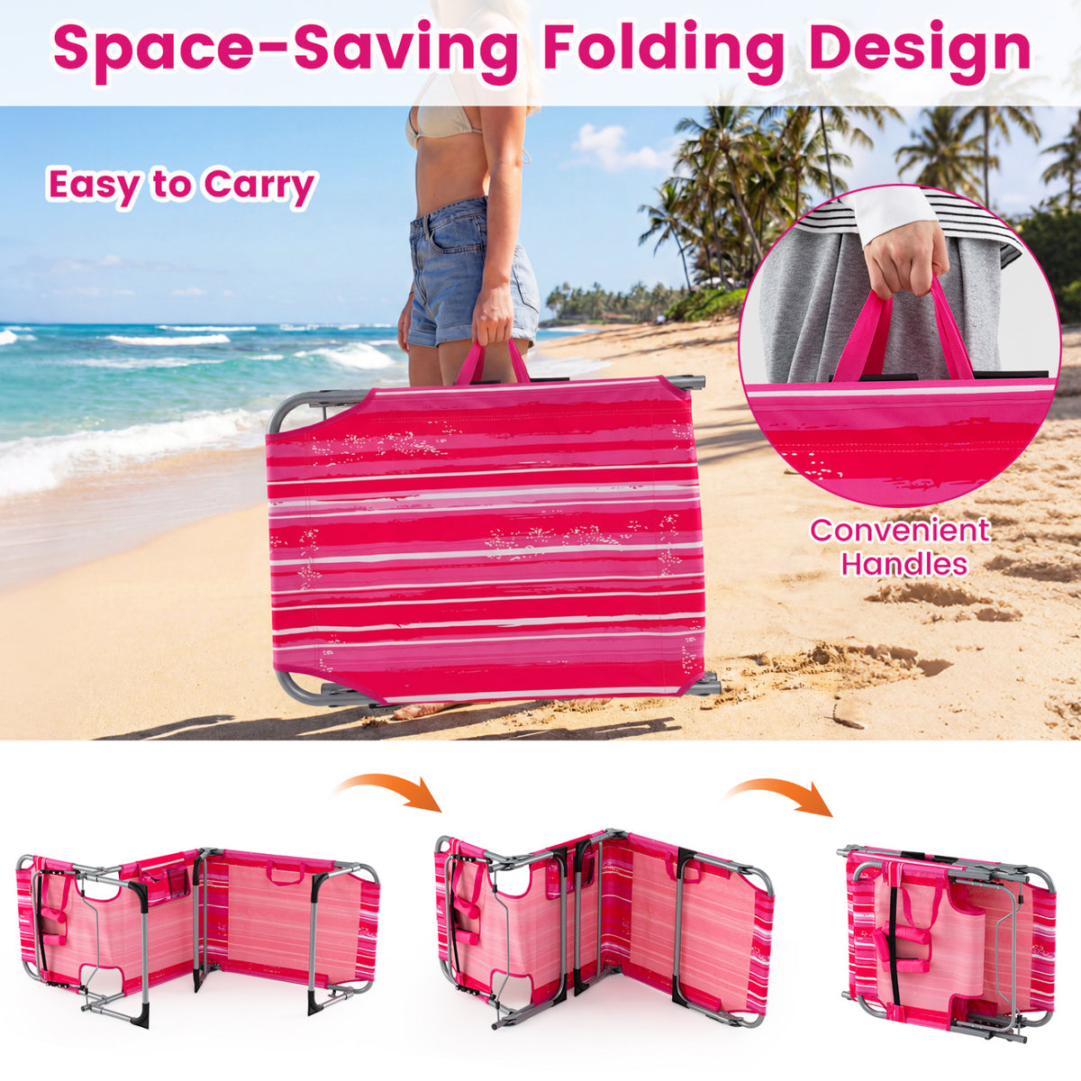 Tanning Chair with Face Arm Holes Folding Chair