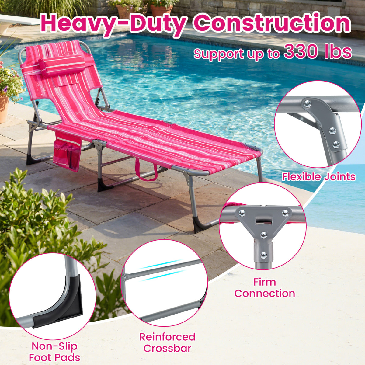 Tanning Chair with Face Arm Holes Folding Chair