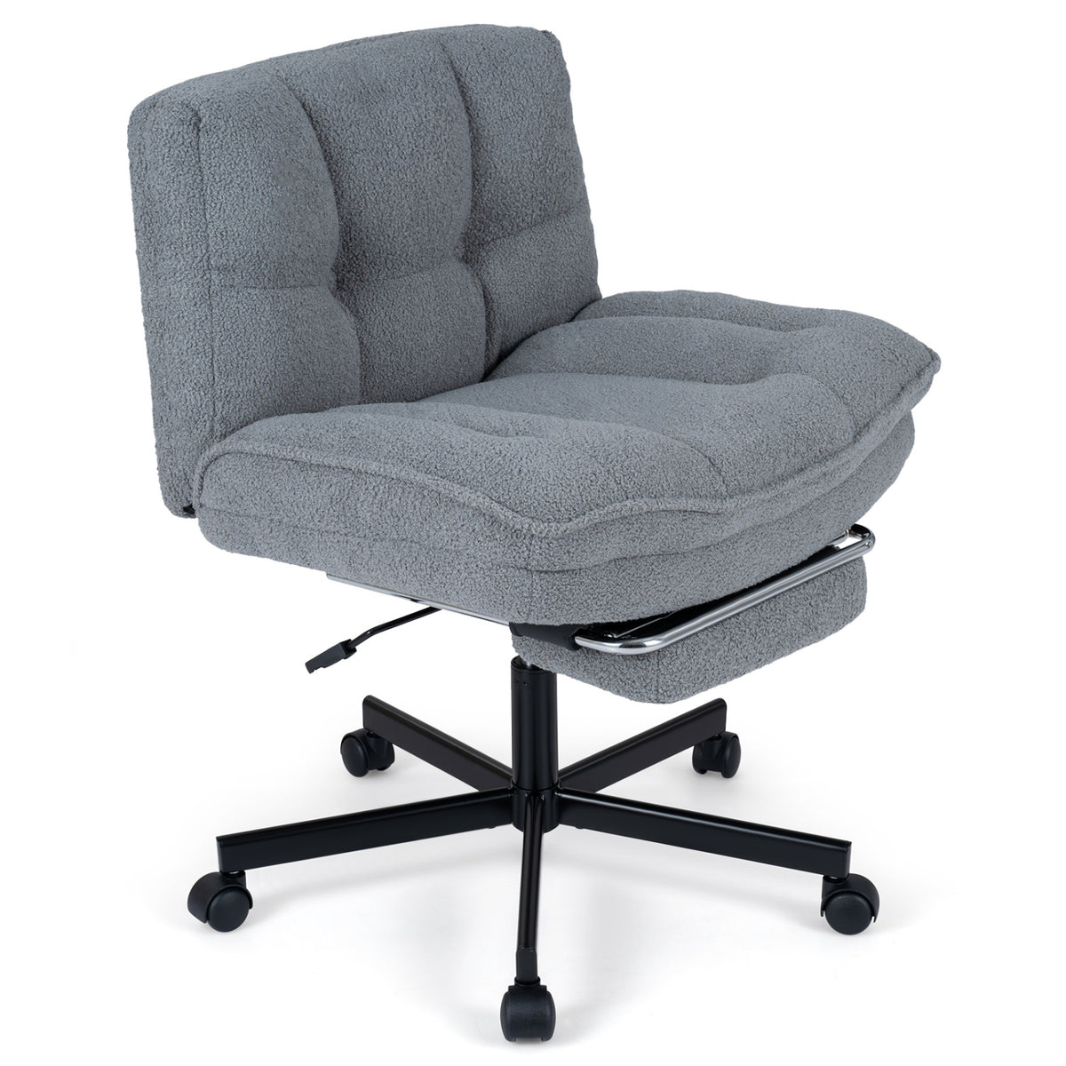 Teddy Plush Office Chair with Footrest and Adjustable Height for Home Office