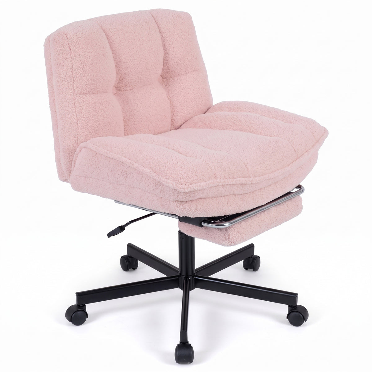 Teddy Plush Office Chair with Footrest and Adjustable Height for Home Office