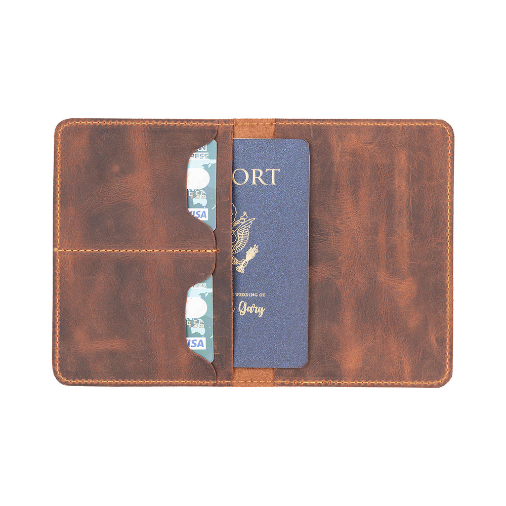 Tempe Genuine Leather Passport Holder - Handcrafted Travel Document Organizer