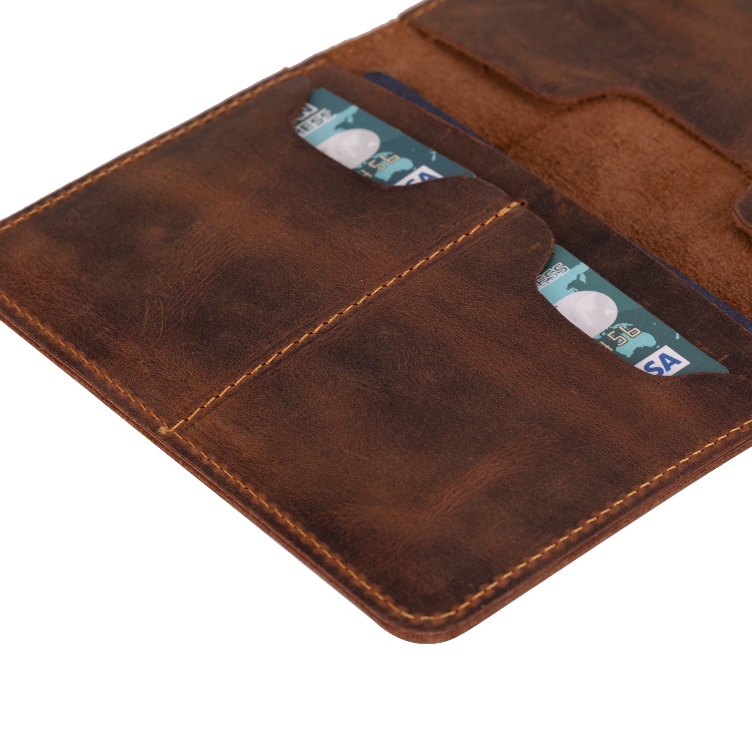 Tempe Genuine Leather Passport Holder - Handcrafted Travel Document Organizer