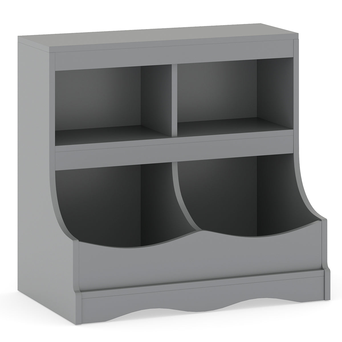 Toy Storage Organizer 4-Cubby Kids Bookcase for Toys and Books