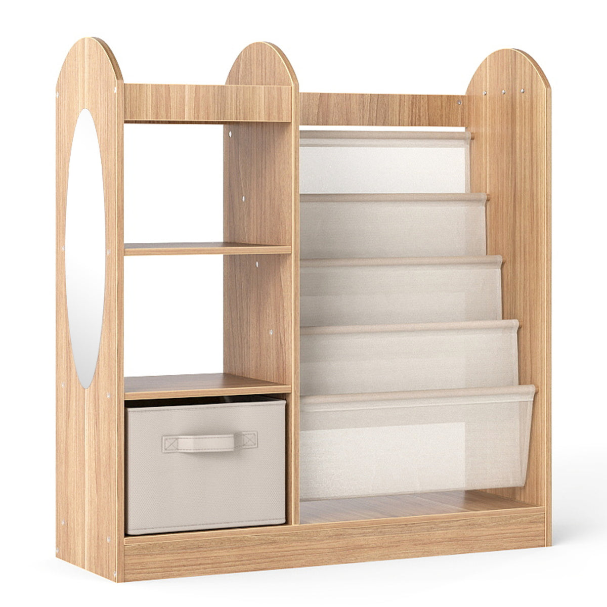 Toy Storage Organizer with 4-Tier Sling Shelves