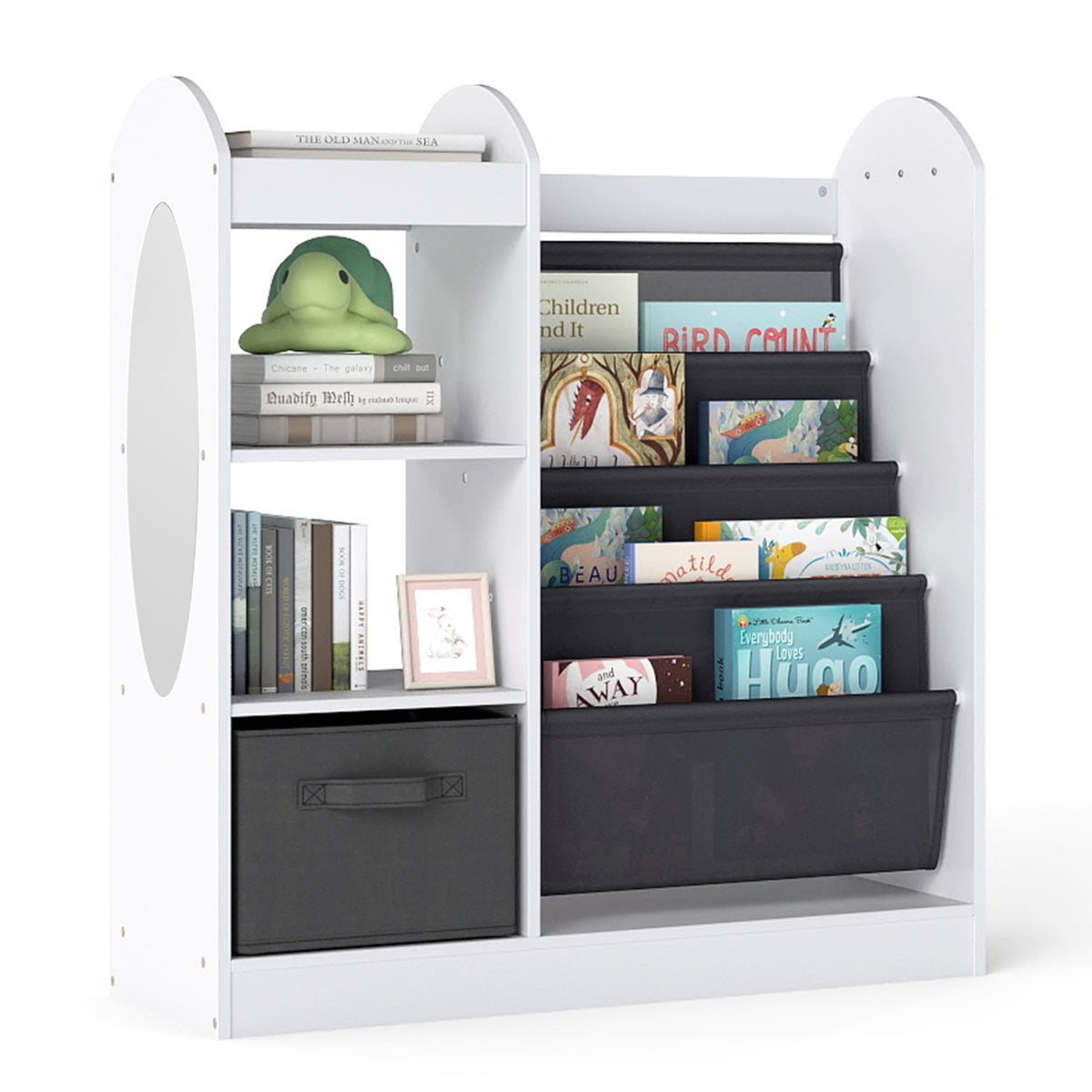 Toy Storage Organizer with 4-Tier Sling Shelves