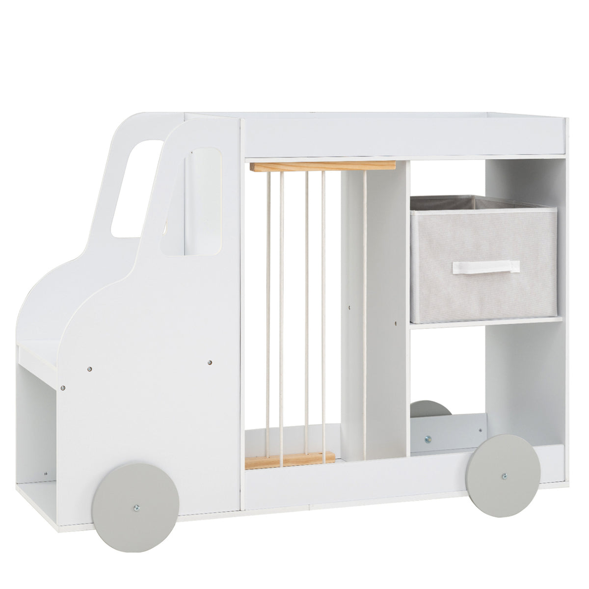 Toy Storage Organizer with Stuffed Animal Storage Fabric Drawer and Universal Wheels