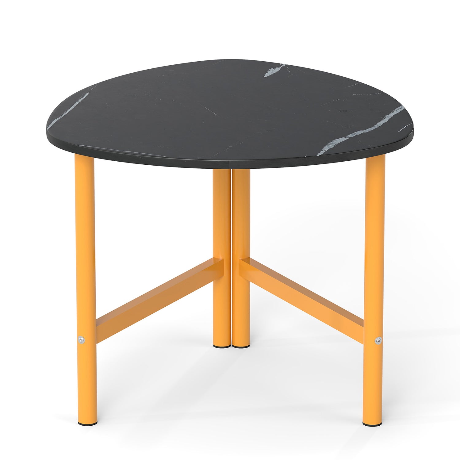 Triangle Coffee Table Oval Coffee Table with Metal Legs Industrial Center Table