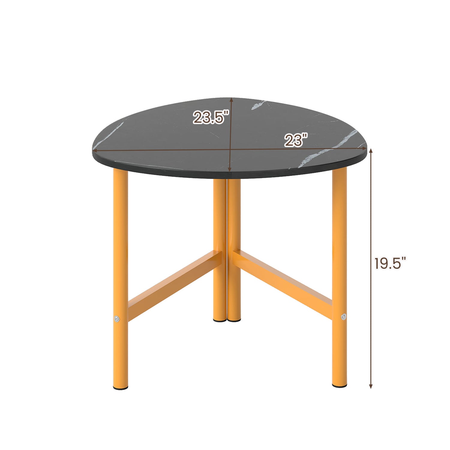 Triangle Coffee Table Oval Coffee Table with Metal Legs Industrial Center Table