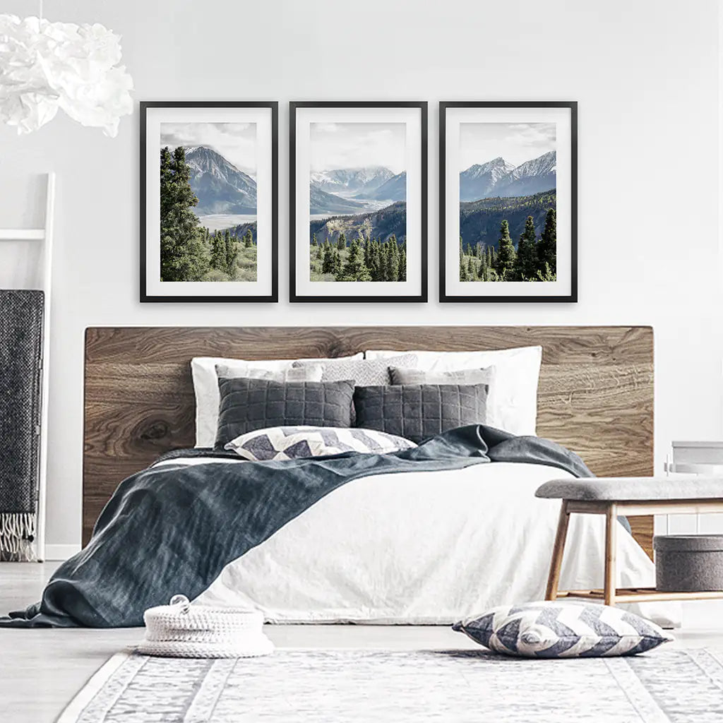 Kluane National Park Wilderness Nature Triptych. Mountains Prints