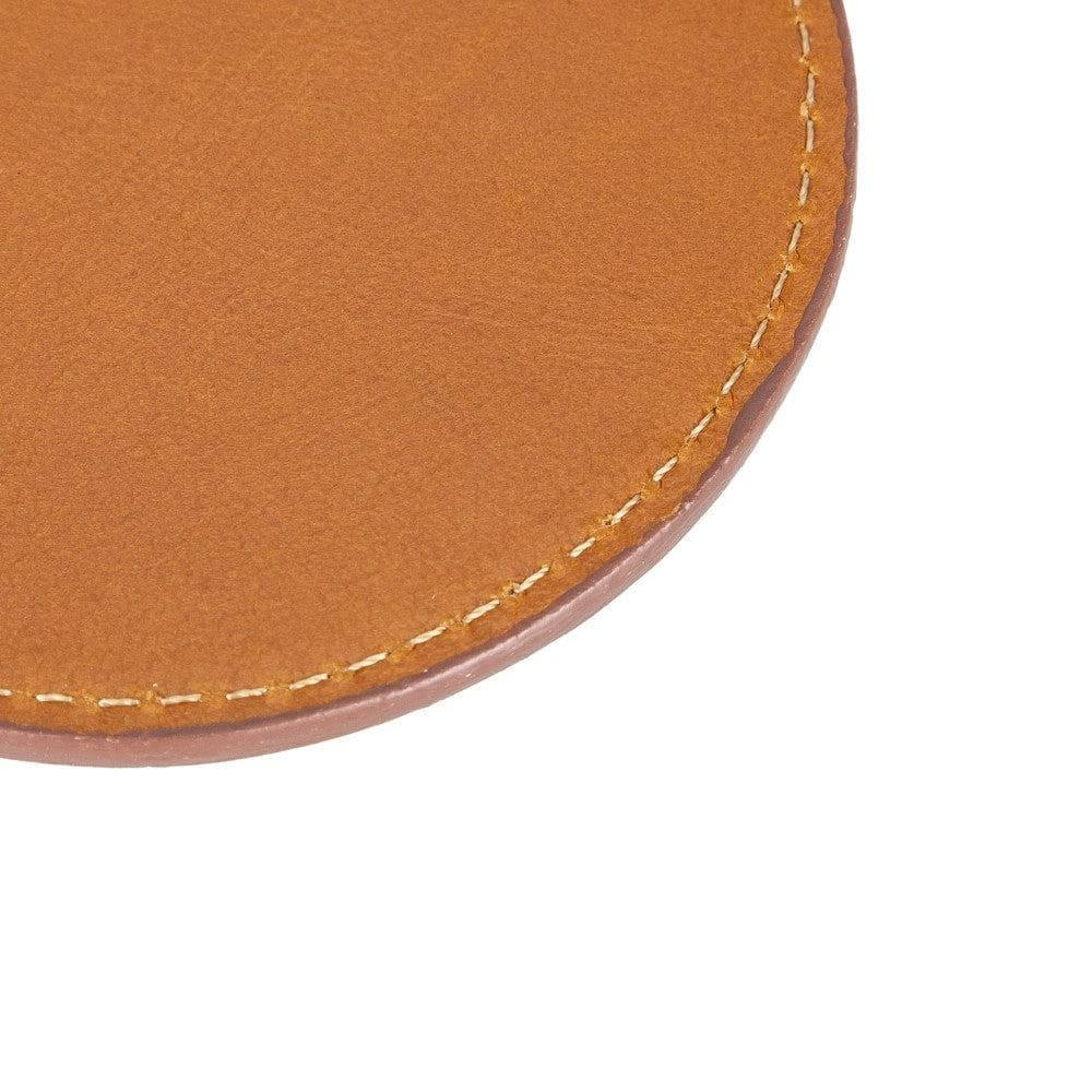Tucson Genuine Leather Coaster Set of 5 with Holder - Premium Cup Coasters