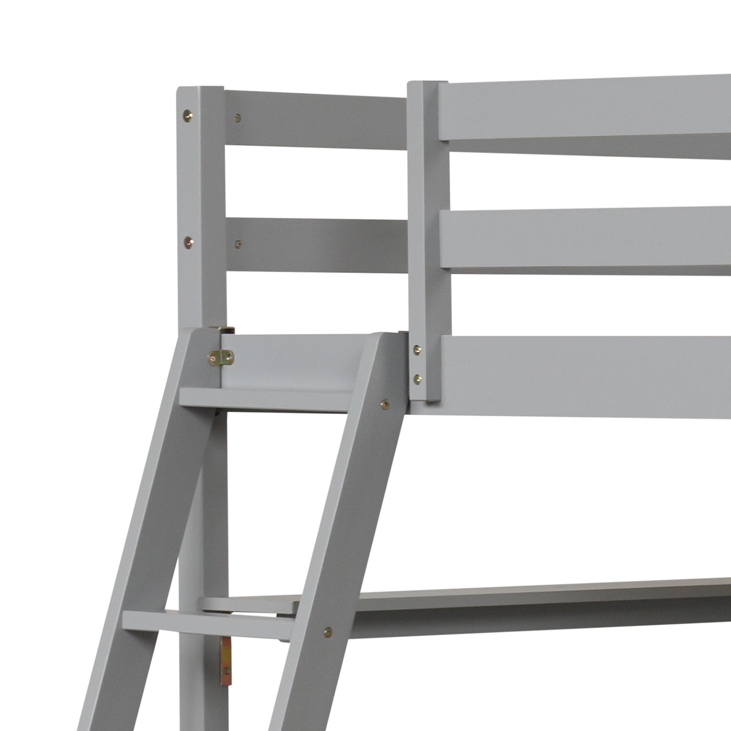 Twin Size Loft Bed with Desk and Bookshelves for Kids and Teens
