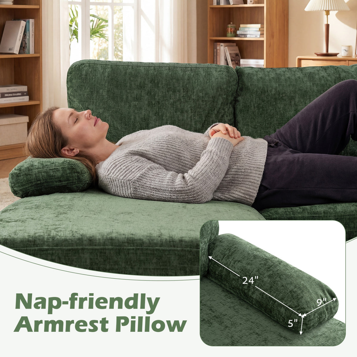 U-shaped Sectional Couch with Double Chaise for Living Room