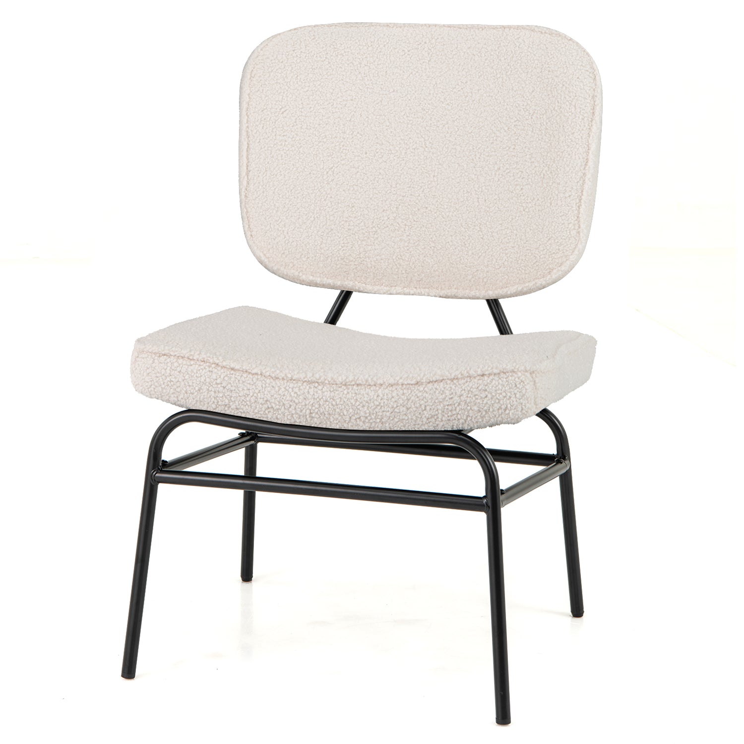Upholstered Accent Chair Sherpa Reading Chair with Sponge Padding