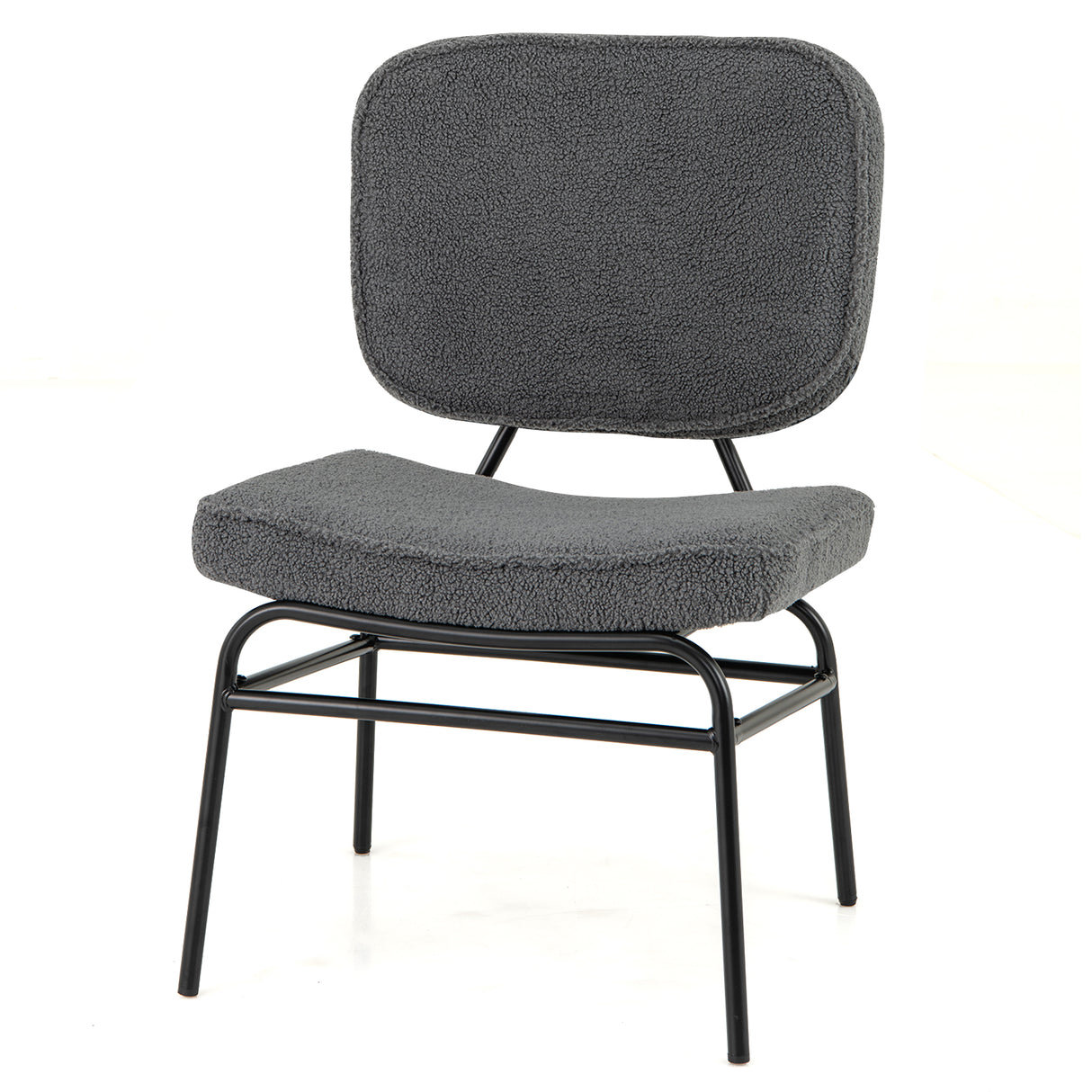 Upholstered Accent Chair Sherpa Reading Chair with Sponge Padding