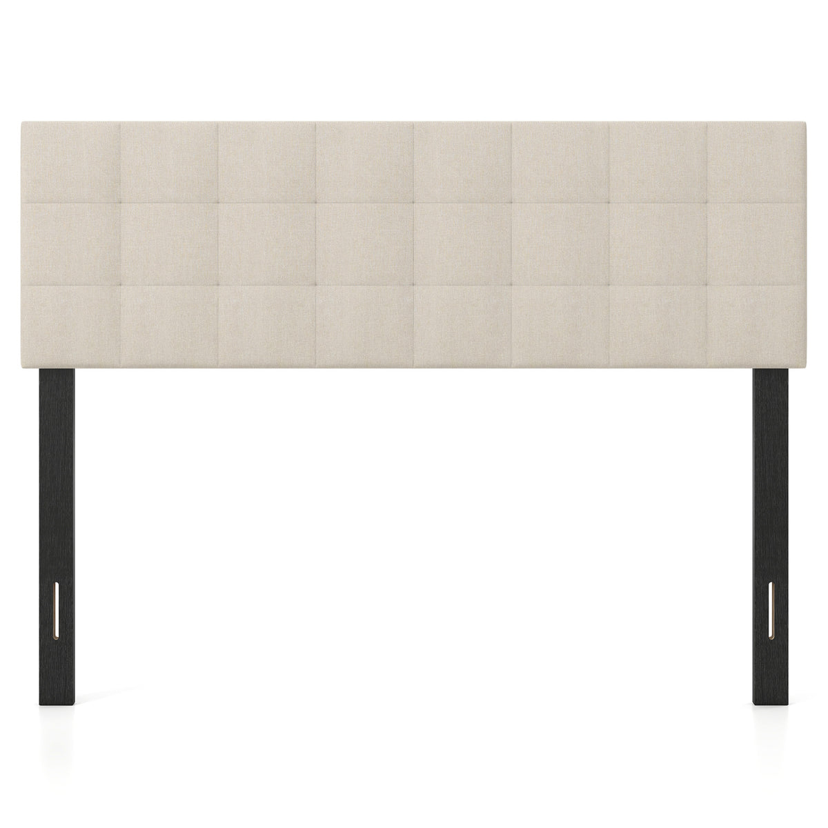 Upholstered Headboard Queen/Full Size Quilted Grid Linen Fabric Bed Frame Mount Panel