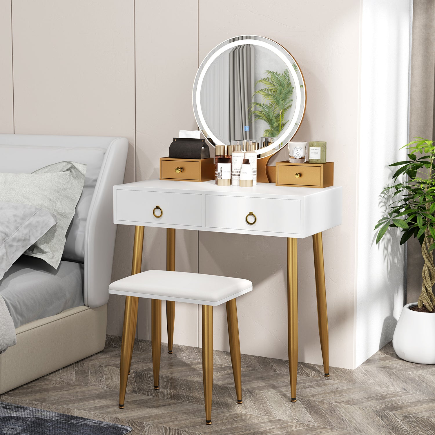 Vanity Table Set with Mirror