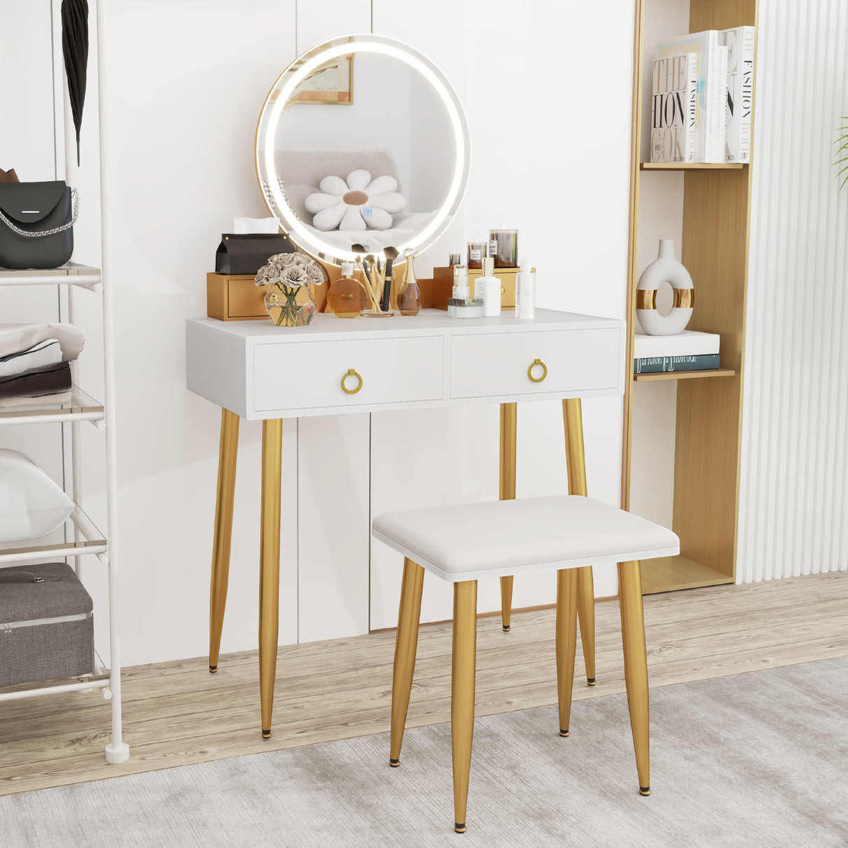 Vanity Table Set with Mirror