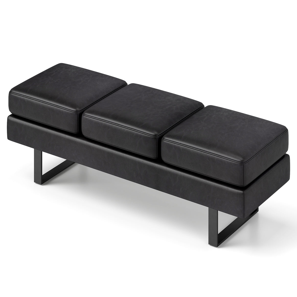 Waiting Room Bench Seating Long Bench with Metal Frame Leg