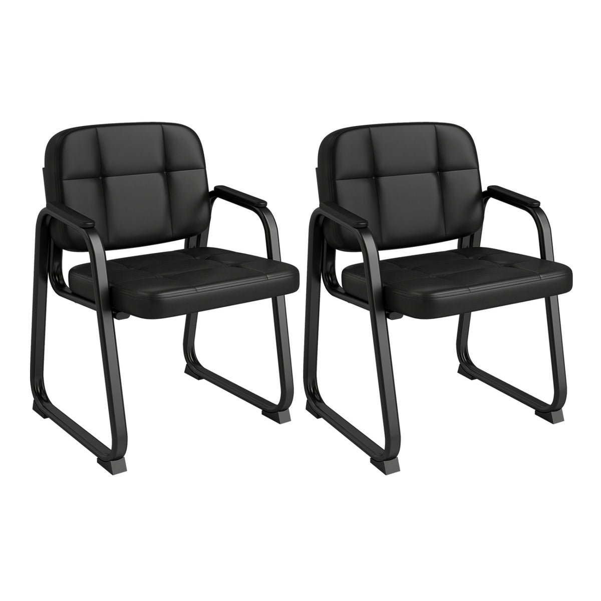 Waiting Room Guest Chairs Set of 4 Leather Office Reception Chairs