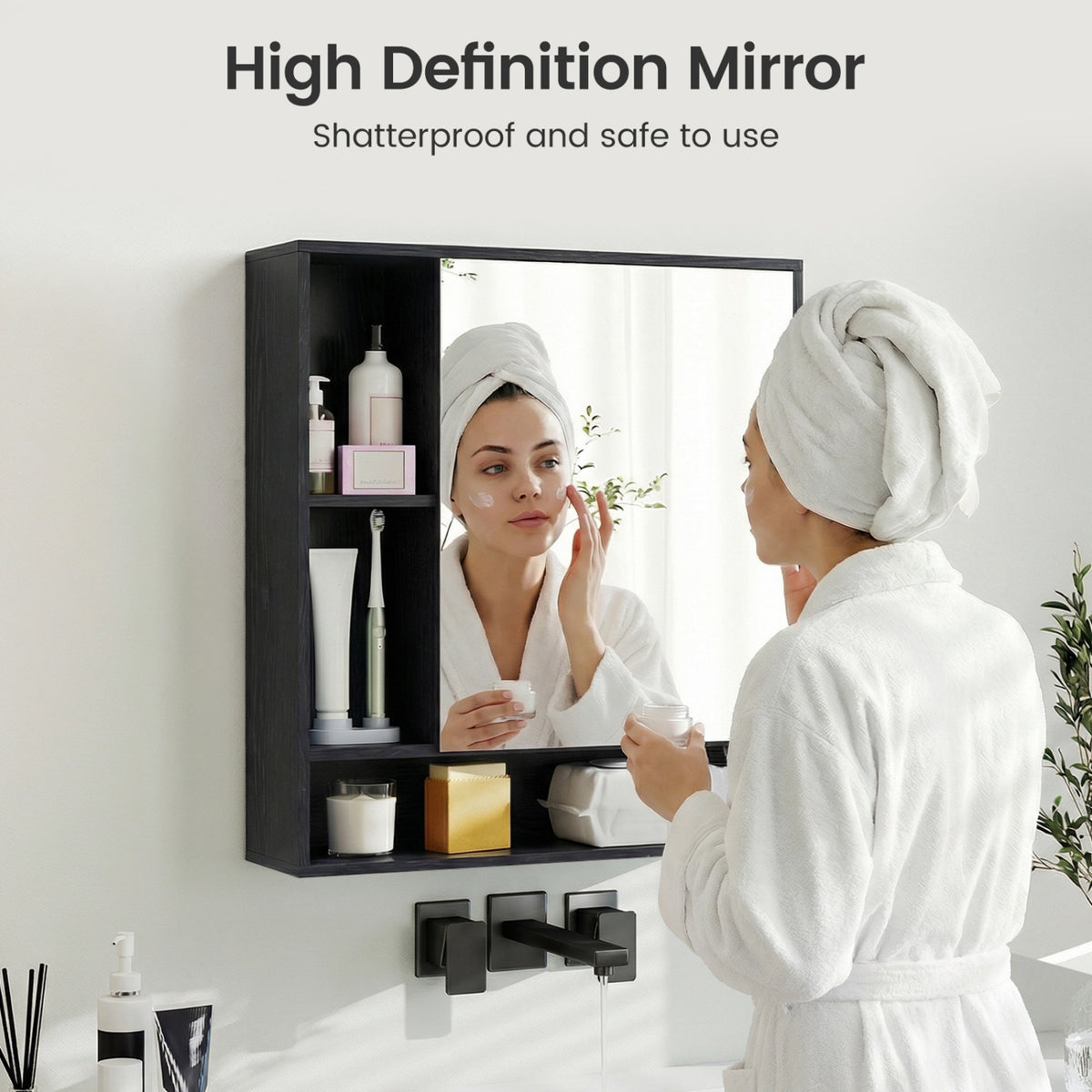 Wall Mounted Bathroom Cabinet with Mirror Single Door