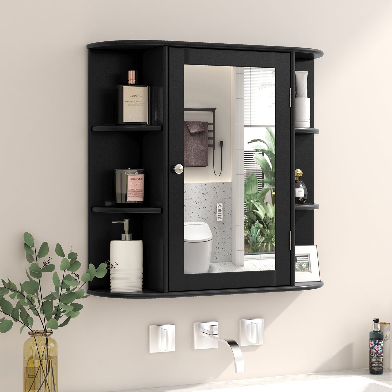 Multipurpose Mount Wall Mirror Bathroom Storage Cabinet