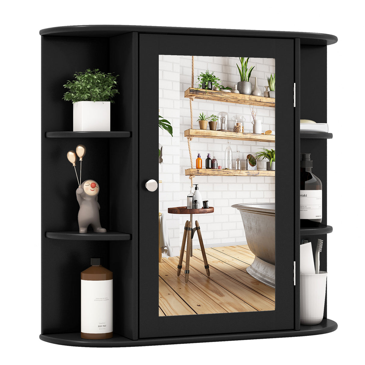 Multipurpose Mount Wall Mirror Bathroom Storage Cabinet