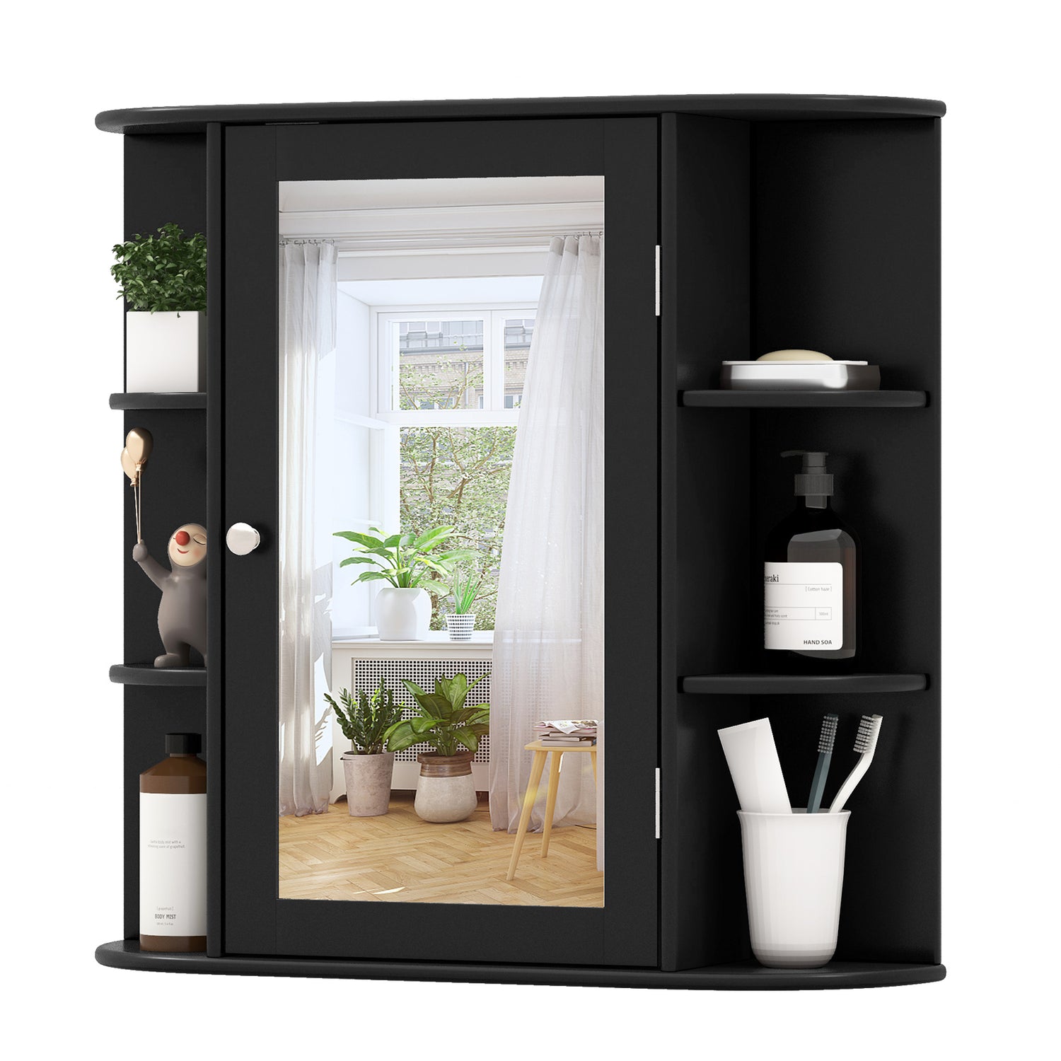 Multipurpose Mount Wall Mirror Bathroom Storage Cabinet