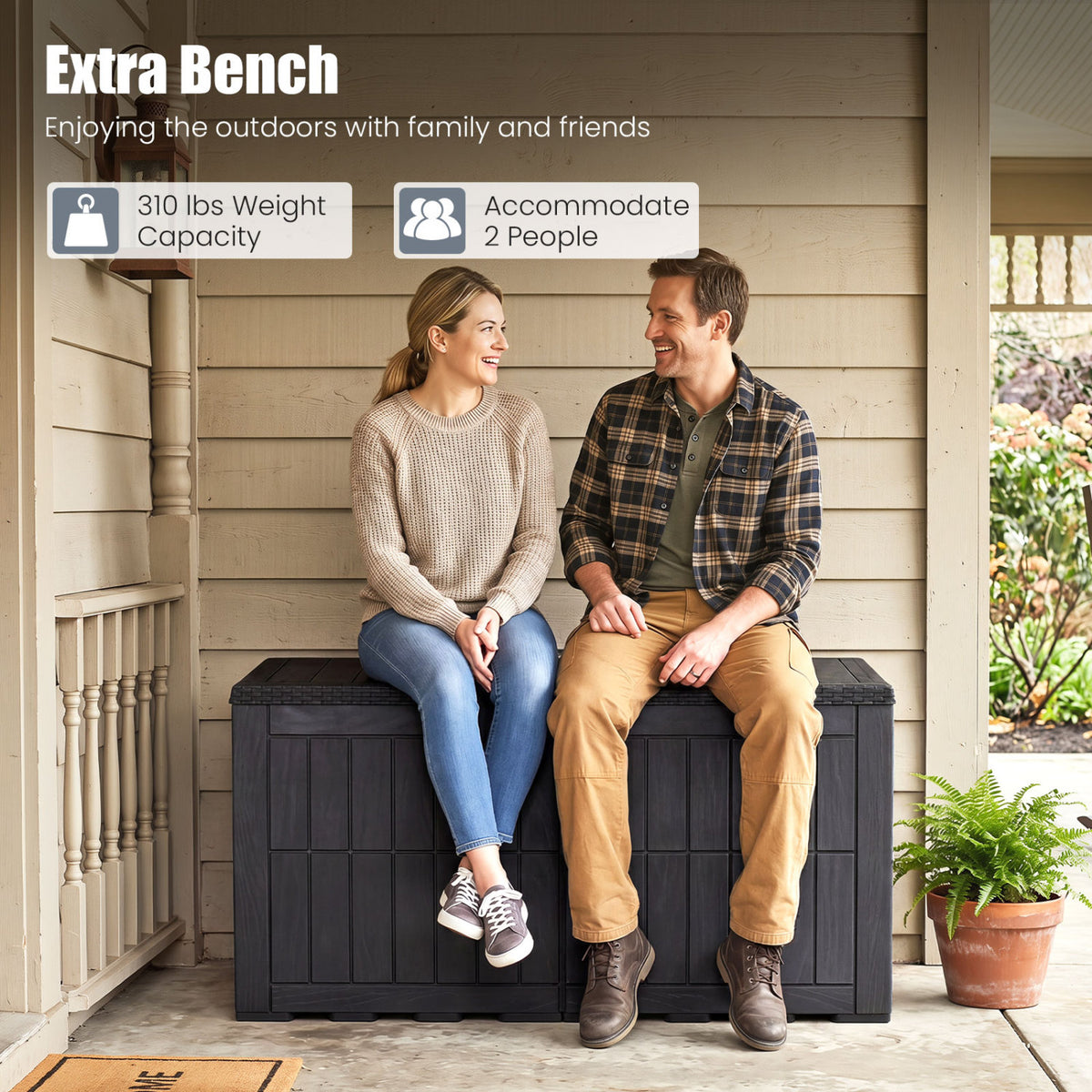 Waterproof Lockable Outdoor Deck Box for Tools Cushions Pool
