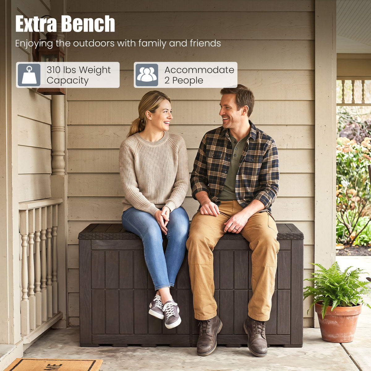 Waterproof Lockable Outdoor Deck Box for Tools Cushions Pool