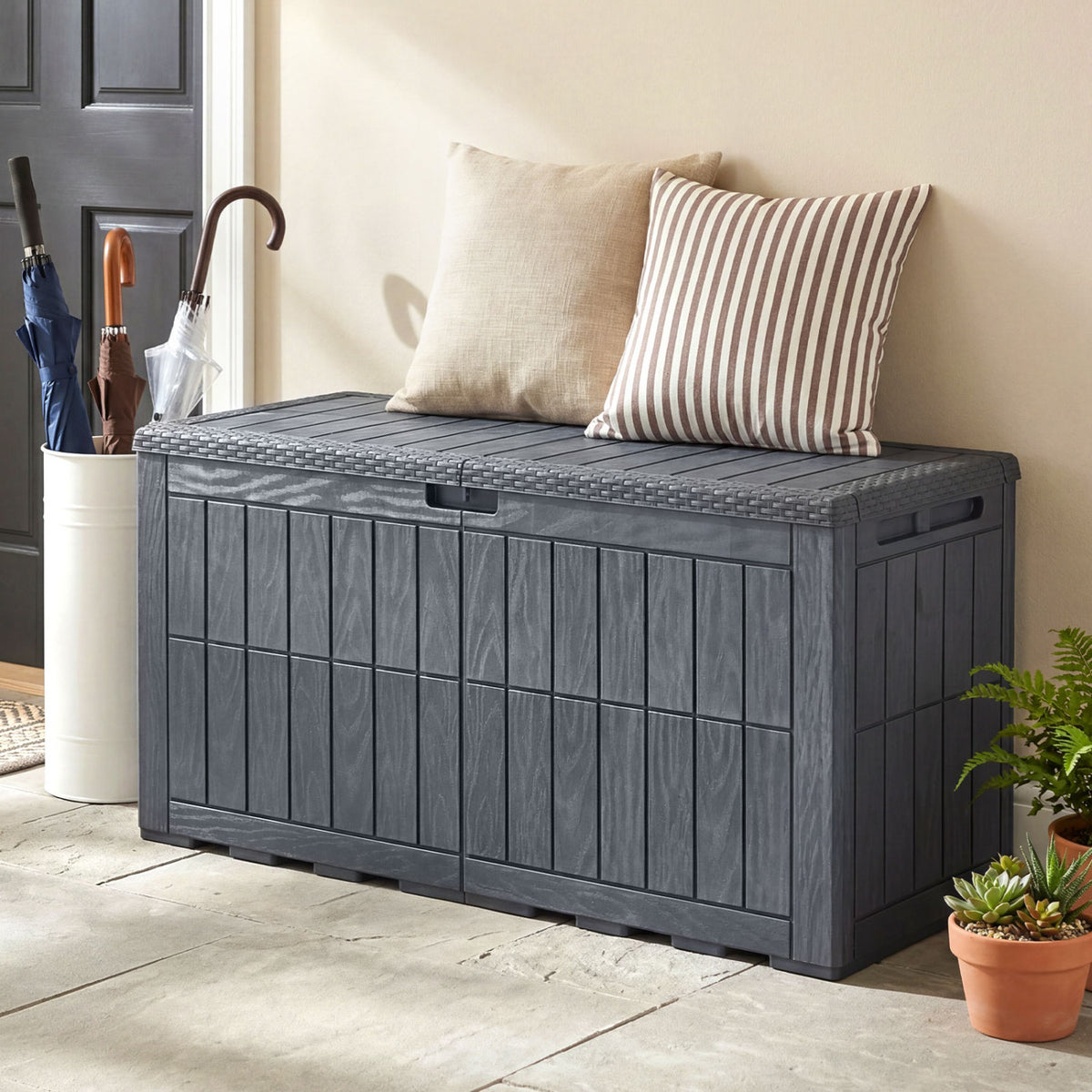 Waterproof Lockable Outdoor Deck Box for Tools Cushions Pool