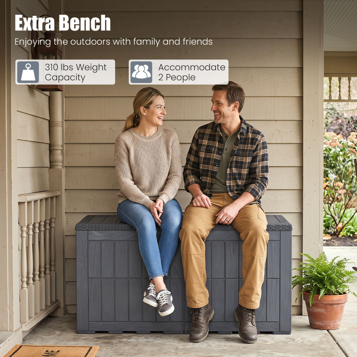 Waterproof Lockable Outdoor Deck Box for Tools Cushions Pool