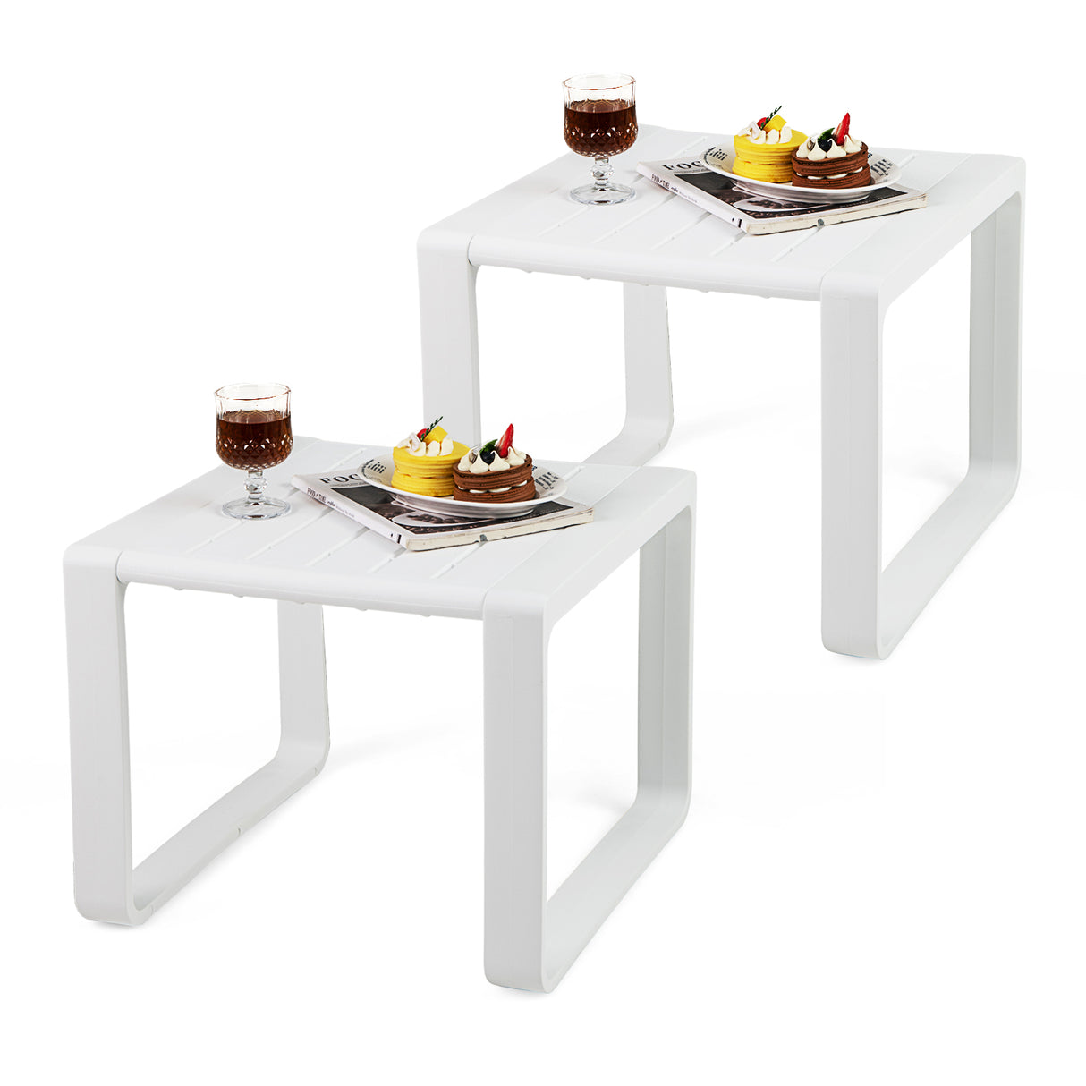 Weather Resistant Adirondack Outdoor Side Table Set of 2