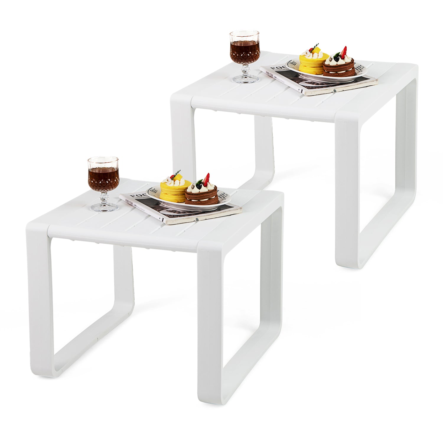Weather Resistant Adirondack Outdoor Side Table Set of 2