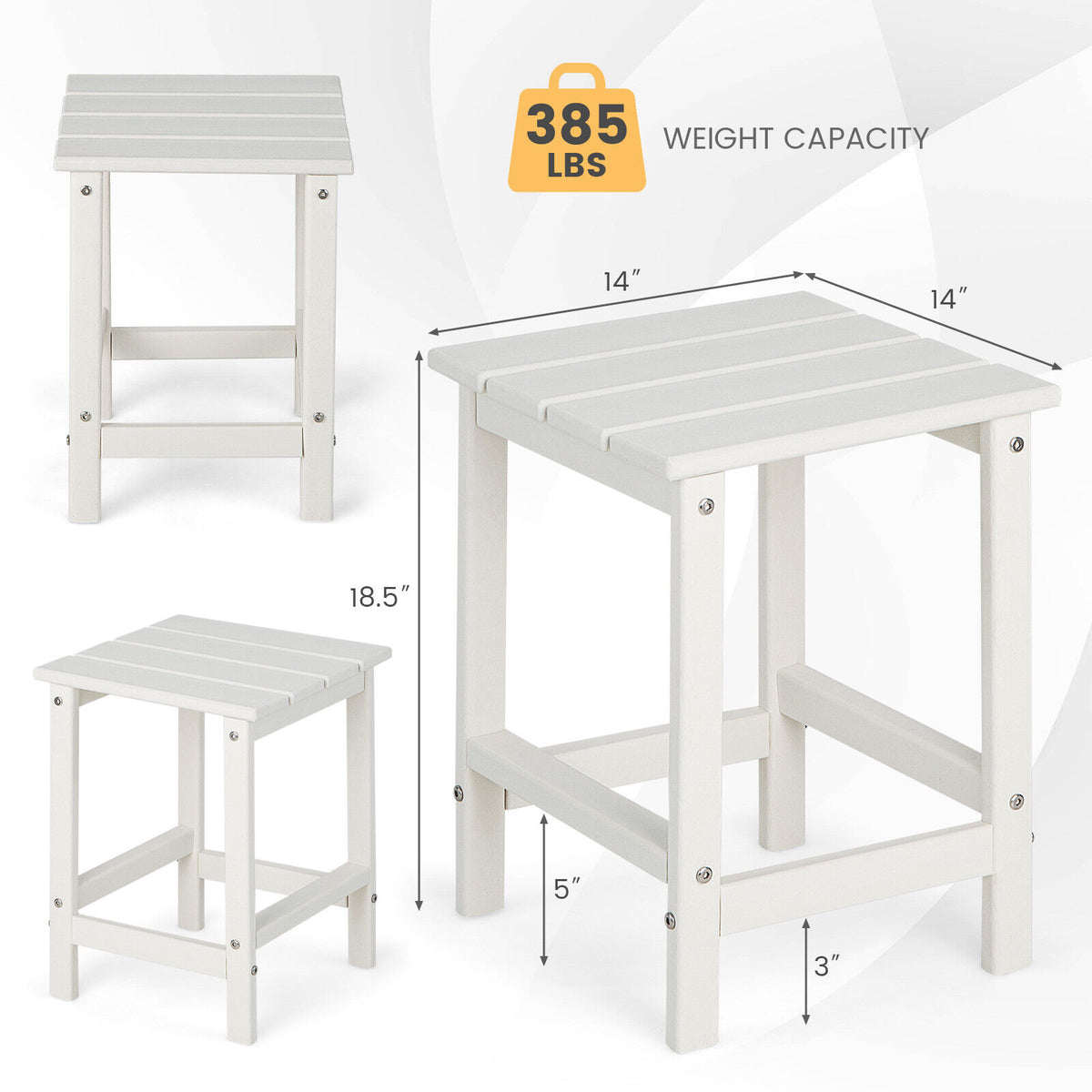 Square Weather-Resistant Adirondack Side Table