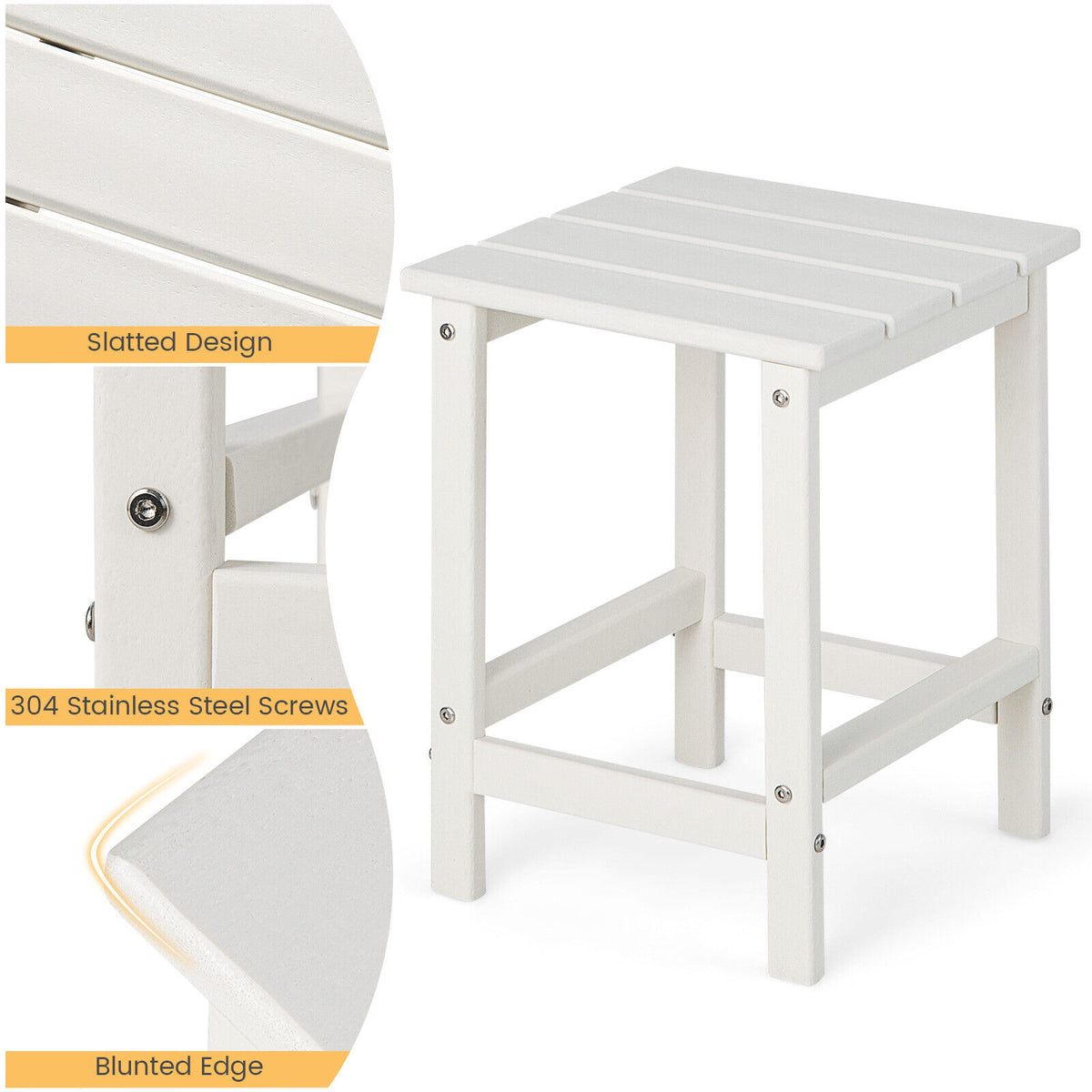 Square Weather-Resistant Adirondack Side Table