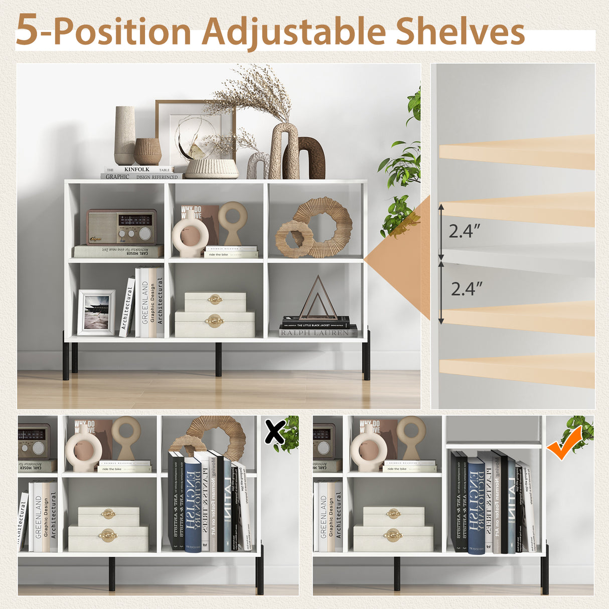 Open-Back Bookshelf with Drawer for Study