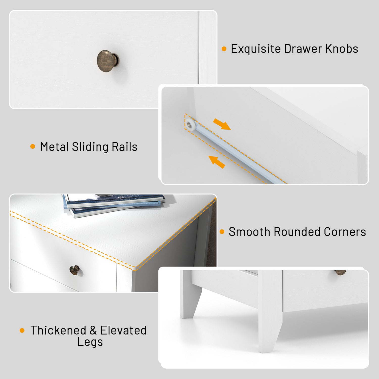 3 Drawer Dresser Chest of Drawers Bedside Table