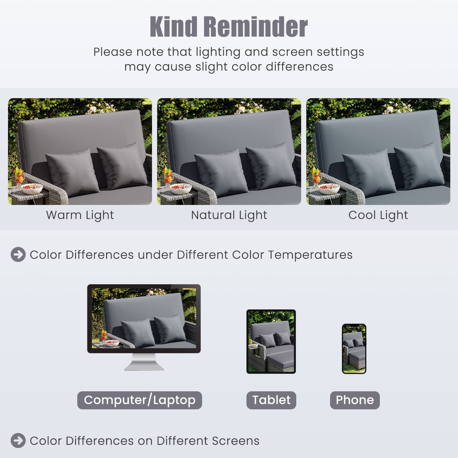 Wicker Loveseat Sofa with Multipurpose Ottoman and Retractable Side Tray
